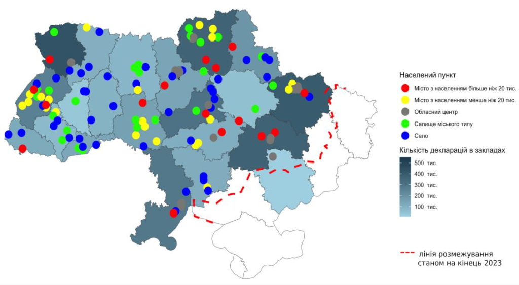 Заклади ПМД, включені до повторного дослідження (2023 р.)